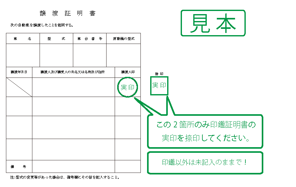 譲渡証明書
